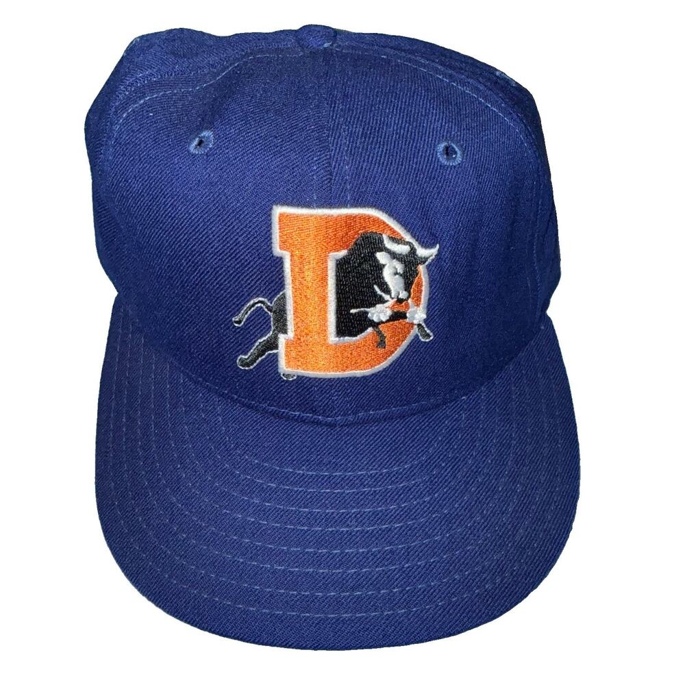 Vintage 90s Durham Bulls MiLB Baseball New Era 5950 Pro Model Wool Hat 7 1/8 USA